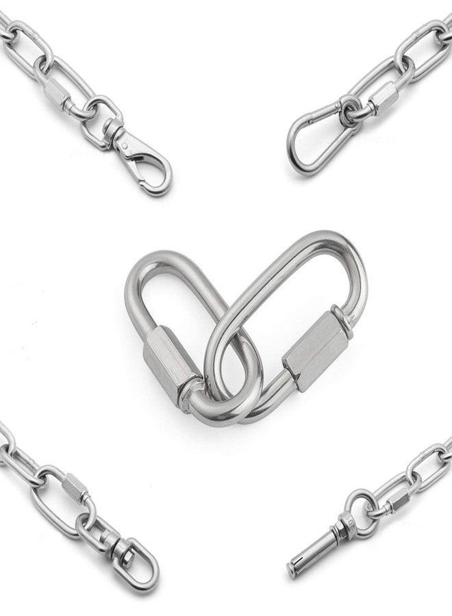 REZNOR خطاف زنبركي بيضاوي الشكل شديد التحمل من الفولاذ المجلفن من ريزنور، متعدد الأغراض، خطاف زنبركي لرفع الأثقال والتأرجح في الجبال وتسلق الصالات الرياضية، فضي (عبوة من قطعتين) - Image 2